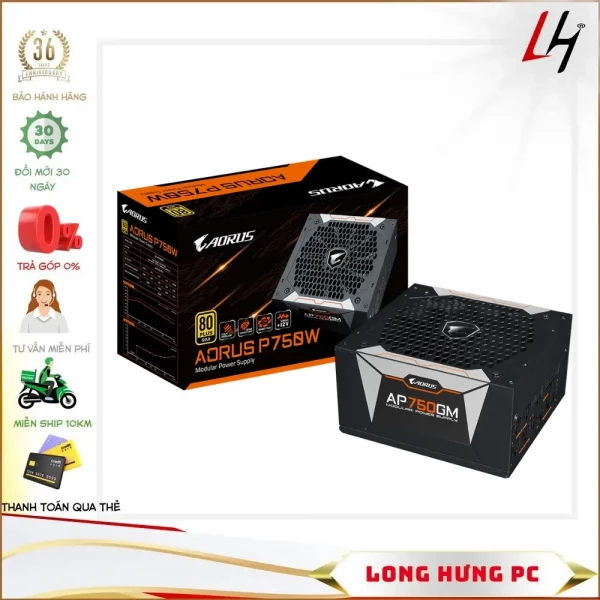 Nguồn Gigabyte Aorus P750W 750W (80 Plus Gold/Full Modular)