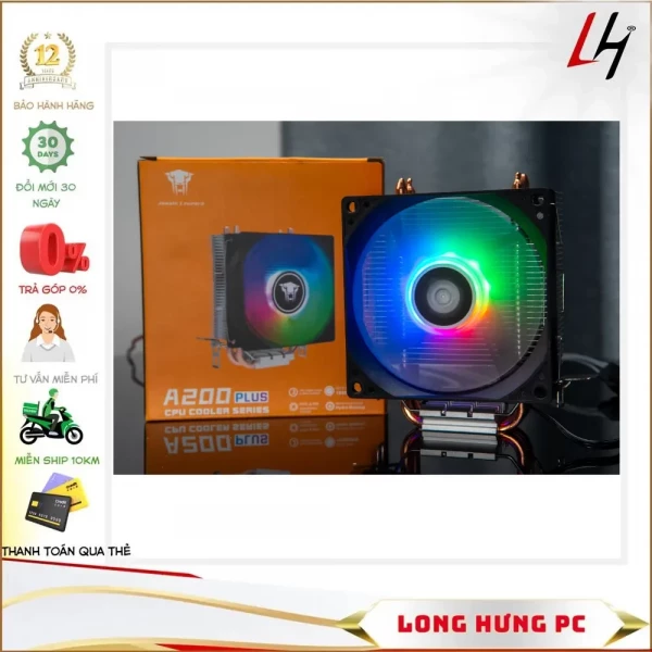 Tản nhiệt khí CPU Leopard A200 Plus - Đen | Fan 92mm led RGB