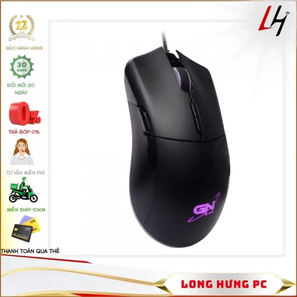 Chuột Gaming GNET GM105 | Màu đen, Led RGB