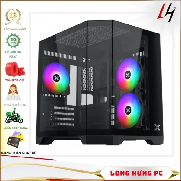 Vỏ Case Xigmatek Cubi M NANO Black EN44953 (MATX, Màu Đen) Case Bể Cá