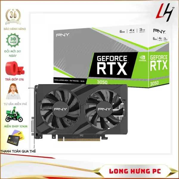 VGA PNY GeForce RTX™ 3050 6GB VERTO™ Dual Fan