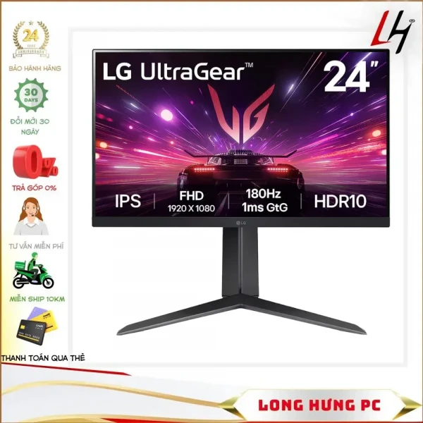 Màn Hình Gaming LG UltraGear 24GS65F-B (23.8 inch - IPS - FHD - 1ms - 180Hz)