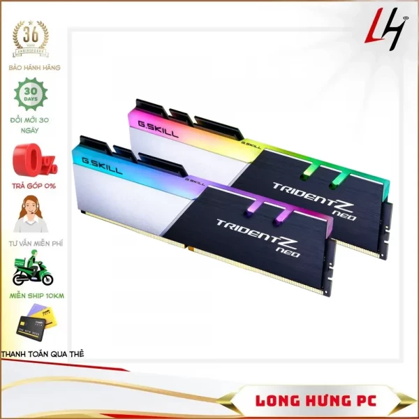 RAM GSkill Trident Z NEO RGB 32GB (2x16GB) DDR4 3600MHz (F4-3600C18D-32GTZN)