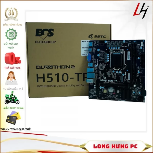 Main ECS H510-TP (Intel H510, Socket 1200, m-ATX, 2 khe RAM DDR4)