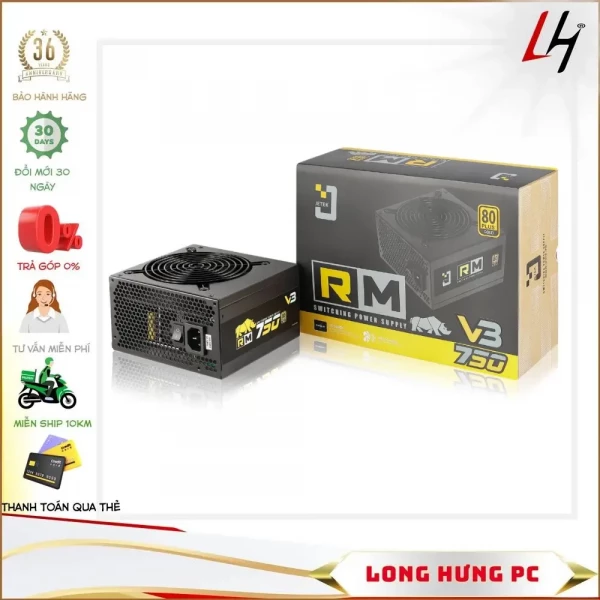 Nguồn Jetek RM750 750W V3 (80 Plus Gold/Non Modular)