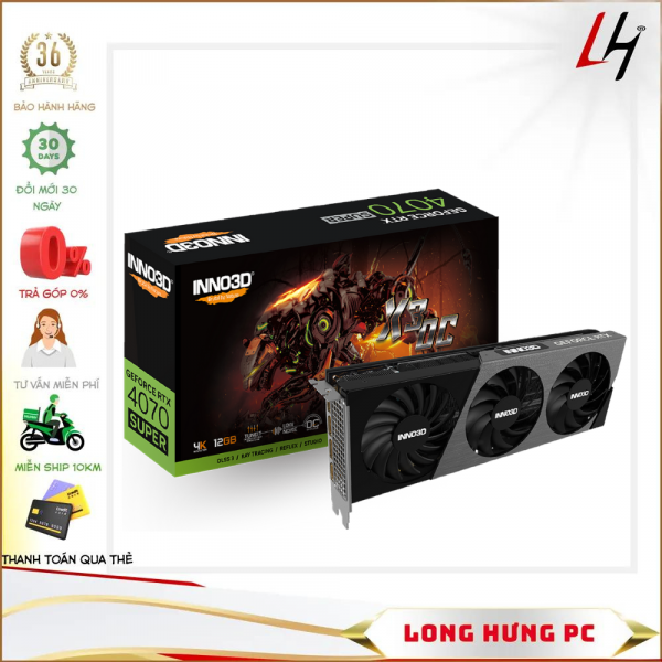 VGA INNO3D RTX 4070 Super X3 OC - 3 fan