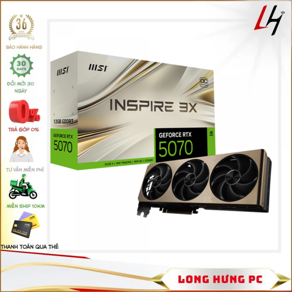 VGA MSI GeForce RTX 5070 12G INSPIRE 3X OC