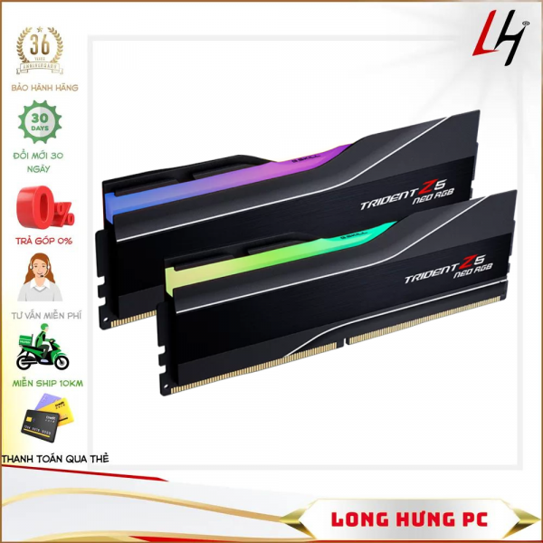 RAM Desktop Gskill Trident Z5 Neo RGB Black (F5-6000J3636F32GX2-TZ5NR) 64GB (2x32GB) DDR5 6000MHz Mã SP: RAGS0561 