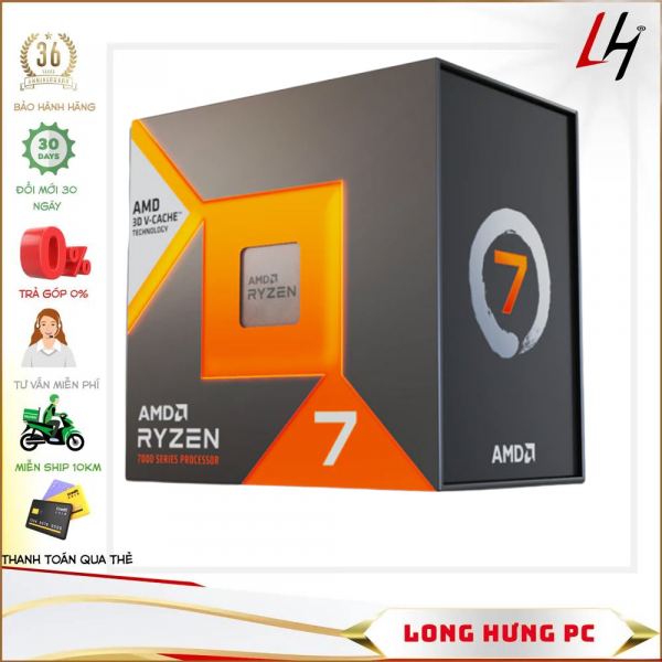 CPU AMD Ryzen 7 7800X3D (4.2Ghz up to 5.0Ghz/105MB/8 cores 16 threads/120W/Socket AM5)