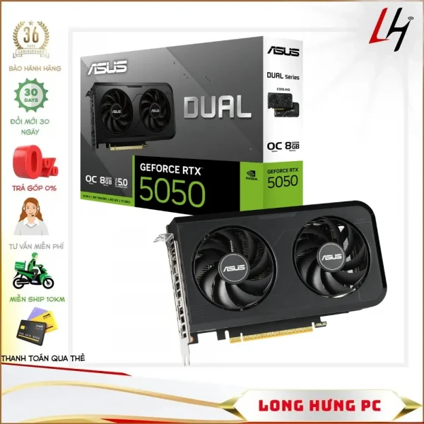 VGA ASUS Dual RTX 5050 8GB GDDR6 OC Edition (DUAL-RTX5050-O8G)
