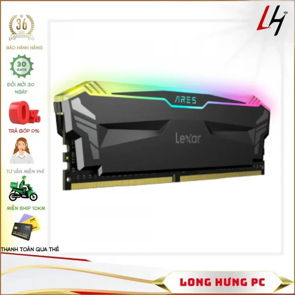 Ram Lexar ARES RGB 8GB DDR4 3200Mhz Black 