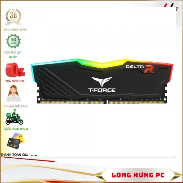 Ram TEAMGROUP T-Force DELTA RGB 8GB (1x8GB) DDR4 3200MHz