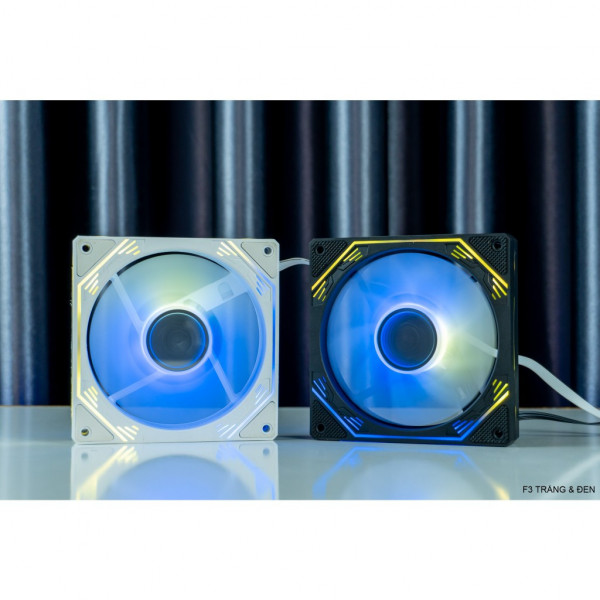 Fan LED Coolmoon F3 Led RGB sync hub gồm hub + remote - Đen/Trắng 