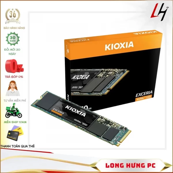 Ổ Cứng SSD Kioxia 250GB M.2 2280 NVMe Bics Flash (Đọc 1700MB/s - Ghi 1200MB/s)