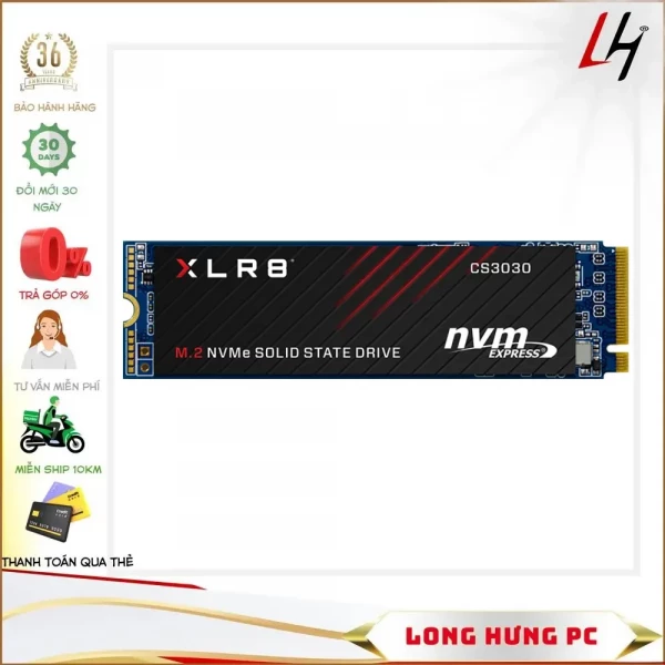 Ổ cứng SSD PNY XLR8 CS3030 250GB PCIe NVMe Gen 3x4 (Đọc 3500MB/s - Ghi 1050MB/s)