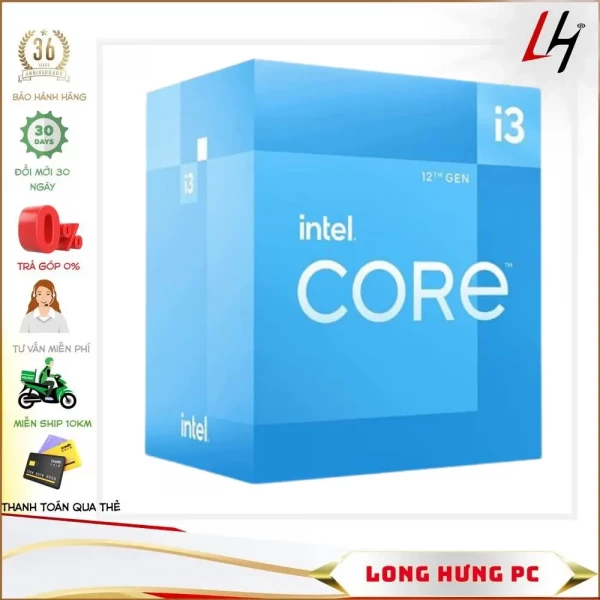 CPU Intel Core i3 12100 (3.3GHz turbo up to 4.3GHz, 4 nhân 8 luồng, 12MB Cache)