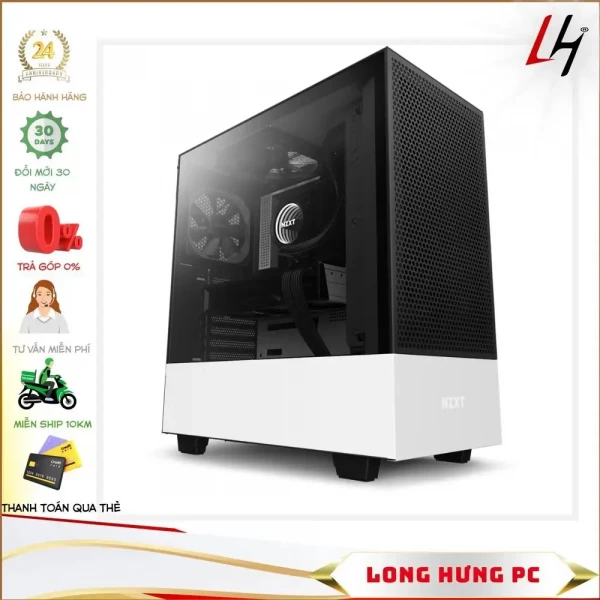 Vỏ case NZXT H510 Flow White (Mid Tower/Màu Trắng)