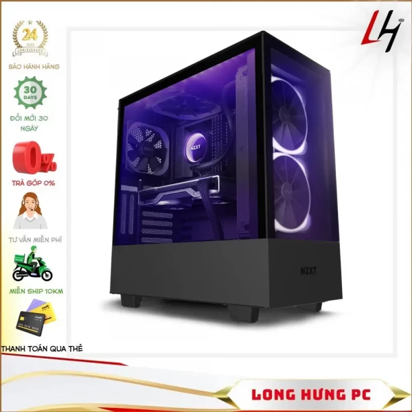 Vỏ case NZXT H510 Elite Black (Mid Tower/Màu Đen)