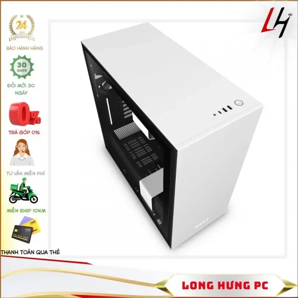 Vỏ case NZXT H710 White (Mid Tower/Màu Trắng)