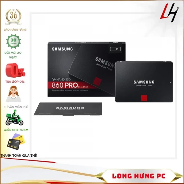 Ổ Cứng SSD Samsung 860 PRO 256GB (2.5 inch Sata3, Đọc 560MB/s, Ghi 530MB/s)