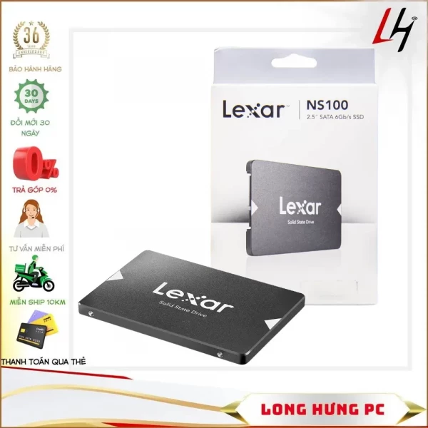 Ổ Cứng SSD Lexar NS100 256GB (2.5 inch Sata III, Đọc 520MB/s - Ghi 450MB/s)