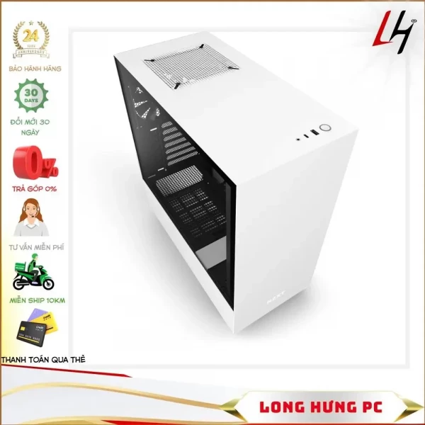 Vỏ case NZXT H510 White (Mid Tower/Màu Trắng)