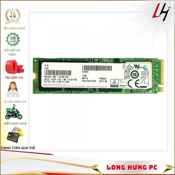 Ổ Cứng SSD Samsung PM981A 256GB M.2 PCIe Gen3 x4 (Đọc 3500MB/s - Ghi 2200MB/s)