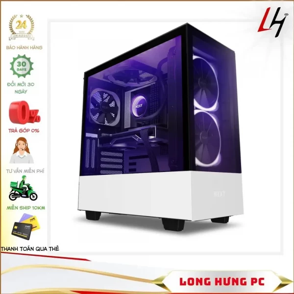 Vỏ case NZXT H510 Elite (Mid Tower/Màu Trắng)