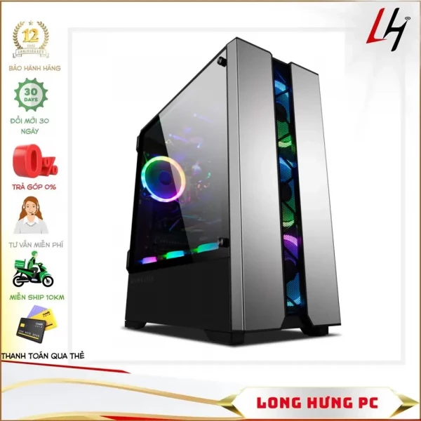 Case Máy Tính GOLDEN FIELD Z22FA EATX Gaming Pro 3 Fan ARGB (Mid Tower/Màu Đen)