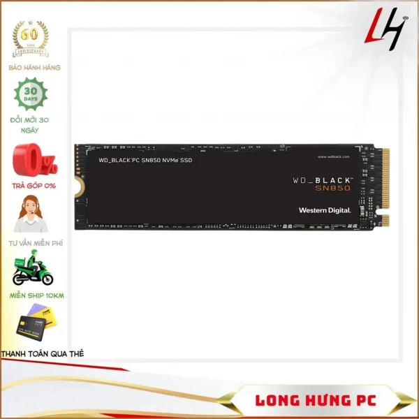 Ổ Cứng SSD WD Black SN850 500GB M.2 2280 PCIe NVMe 4x4 (Đọc 7000MB/s - Ghi 4100MB/s)