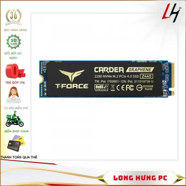 Ổ Cứng SSD TEAM GROUP CARDEA ZERO Z440 1TB M.2 PCIe SSD Gen 4.0 x 4 (Đọc 5000MB/s - Ghi 4400MB/s)