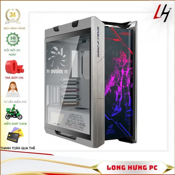 Vỏ Case Asus Rog Strix Helios GX601 Gundam (Mid Tower/Màu Xám/Đen)