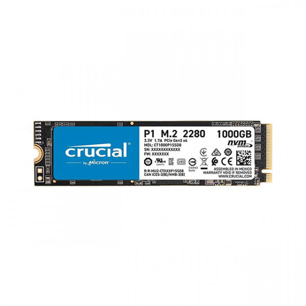 Ổ cứng SSD Crucial P1 1TB NVMe M.2 2280 PCIe Gen 3x4 (Đọc 2000MB/s - Ghi 1700MB/s)