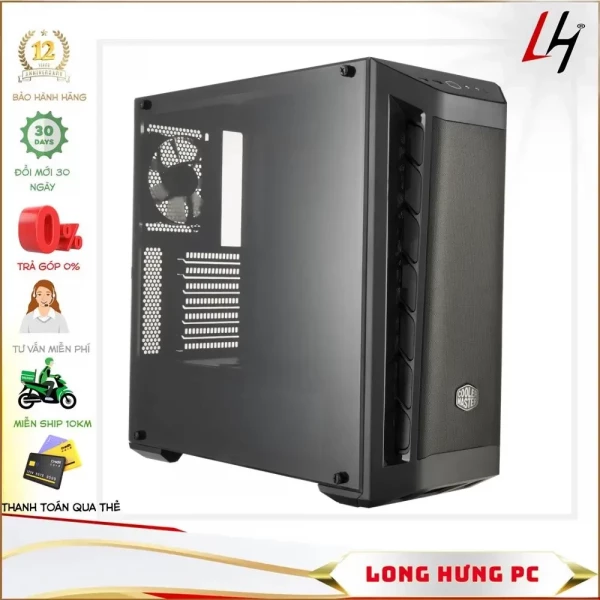 Vỏ Case Cooler Master MasterBox MB511 Red trim (Mid Tower/Màu Đen)