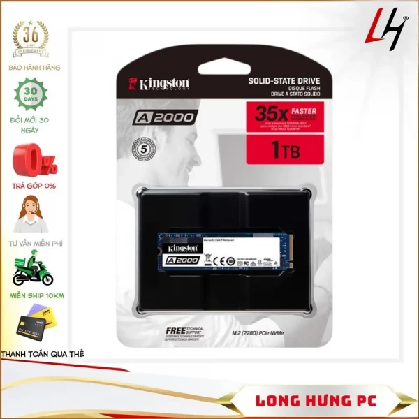 Ổ cứng SSD Kingston A2000M8 1TB M.2 2280 PCIe NVMe Gen 3x4 (Đọc 2200MB/s - Ghi 2000MB/s)