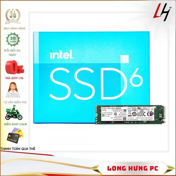 Ổ Cứng SSD INTEL 670P SERIES 1TB M.2 PCIe NVMe 3.0 x4 (Đọc 3500MB/s - Ghi 2500MB/s)