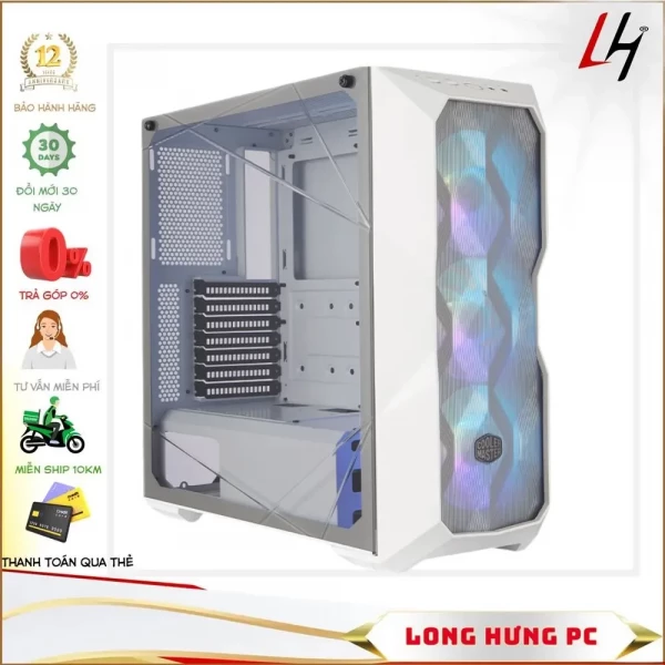 Vỏ Case Cooler Master MasterBox TD500TG Mesh White ARGB (Mid Tower/Màu trắng/Led ARGB/Mặt lưới)