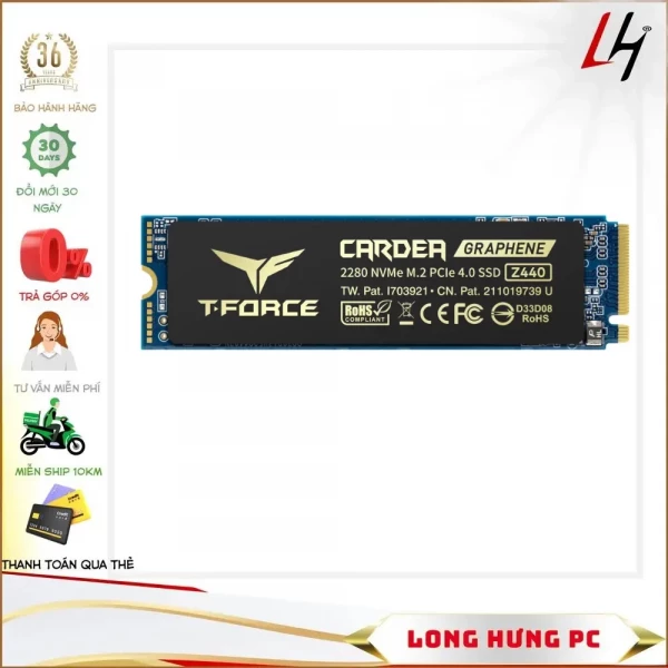 Ổ Cứng SSD TEAM GROUP CARDEA ZERO Z440 2TB M.2 PCIe SSD Gen 4.0 x 4 (Đọc 5000MB/s - Ghi 4400MB/s)