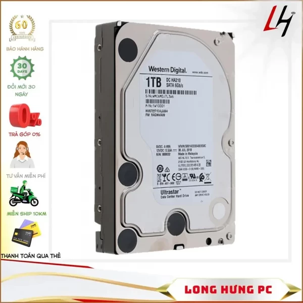 Ổ cứng HDD Western Enterprise Ultrastar DC HA210 1TB (3.5 inch, Sata 6Gb/s, 128MB Cache, 7200rpm)