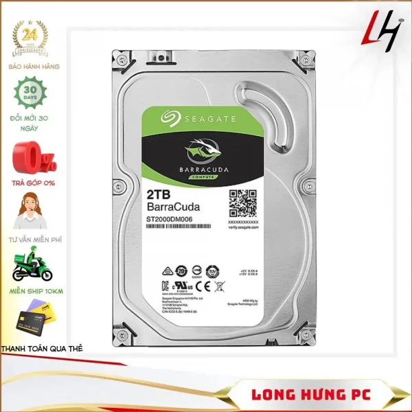 Ổ Cứng HDD Seagate Barracuda 2TB (3.5 inch, Sata3 6Gb/s, 64MB Cache, 7200rpm)