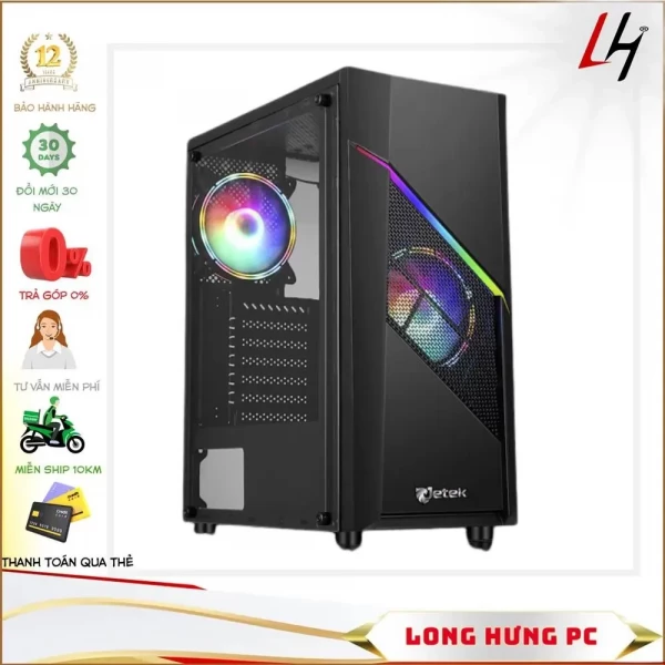 Vỏ Case JETEK SQUID A1 (Mid Tower/Màu Đen) - 1 FAN