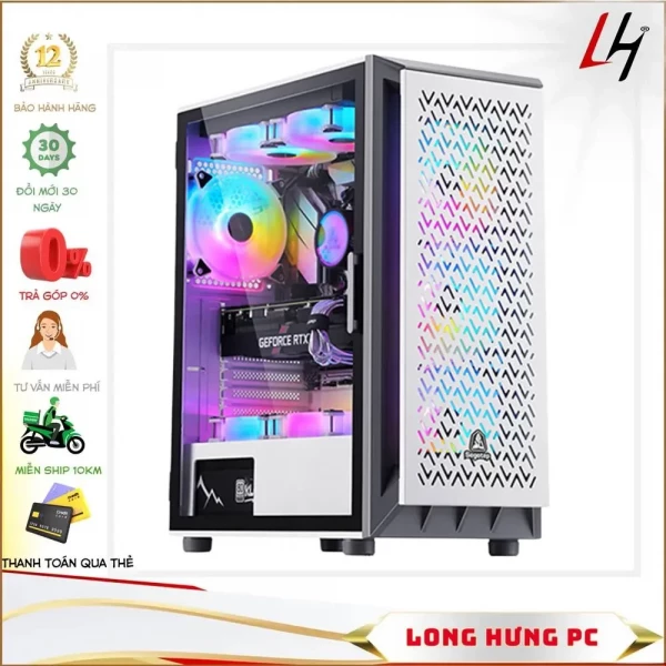 Vỏ Case Segotep Gank 6 White (Mid Tower/Màu Trắng/No Fan)