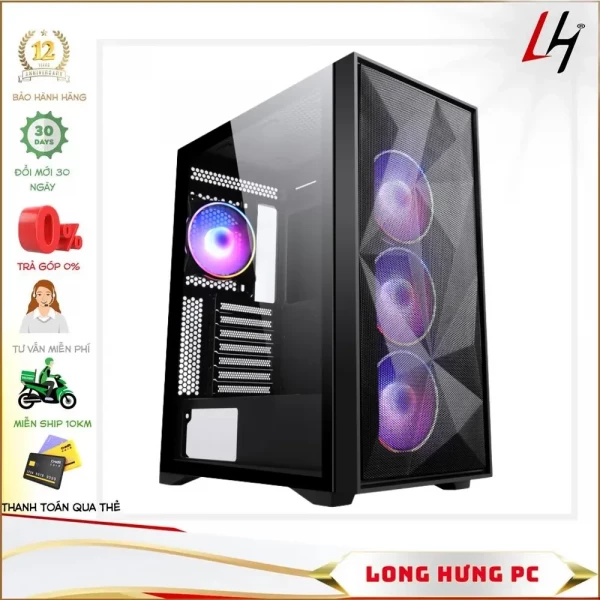 Vỏ Case Sama 3708 3 FAN (Mid Tower/Màu Đen)