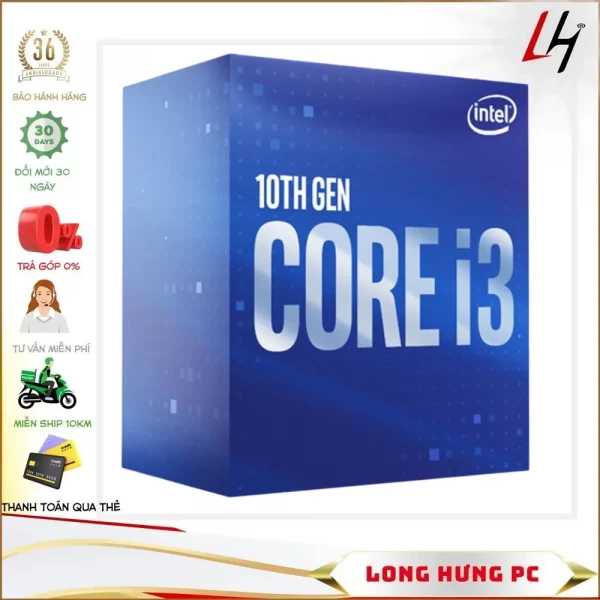 CPU Intel Core i3 10105 (3.7GHz turbo up to 4.4GHz, 4 nhân 8 luồng, 6MB Cache)