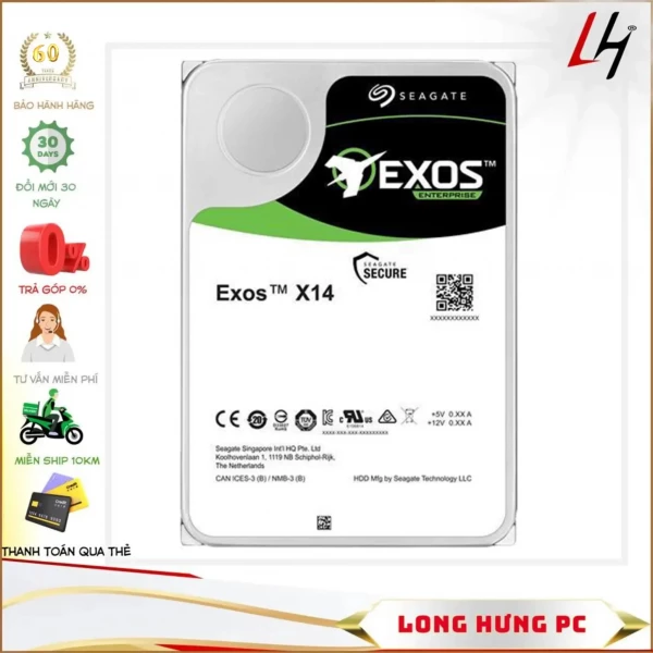 Ổ cứng HDD Seagate Exos X14 12TB (3.5 inch, Sata 6Gb/s, 256MB Cache, 7200rpm)