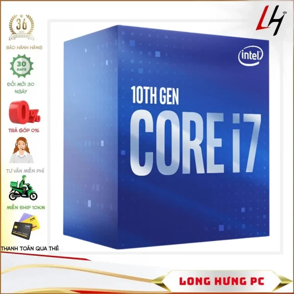 CPU Intel Core i7-10700KF (3.80GHz Turbo Up To 5.10GHz, 8 Nhân 16 Luồng, 16MB Cache, Comet Lake-S)