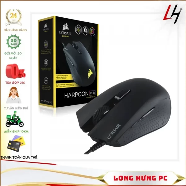 Chuột Corsair Harpoon RGB - Up to 6K DPI