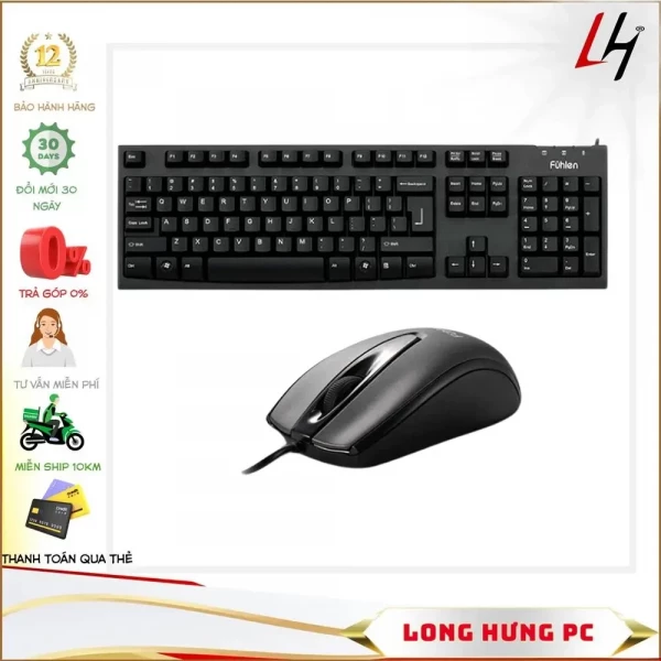 Bộ phím chuột Fuhlen L411 + Fuhlen L102