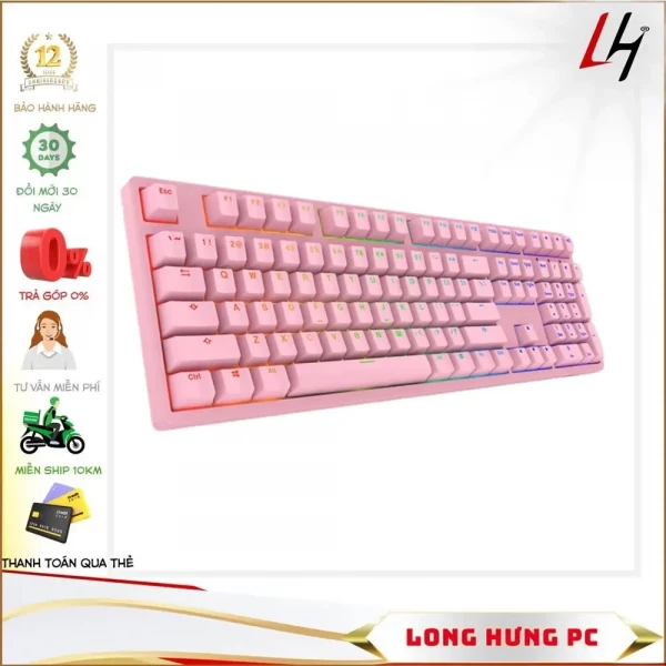 Bàn phím cơ AKKO 3108S RGB Pro - Pink (Cherry Brown switch)