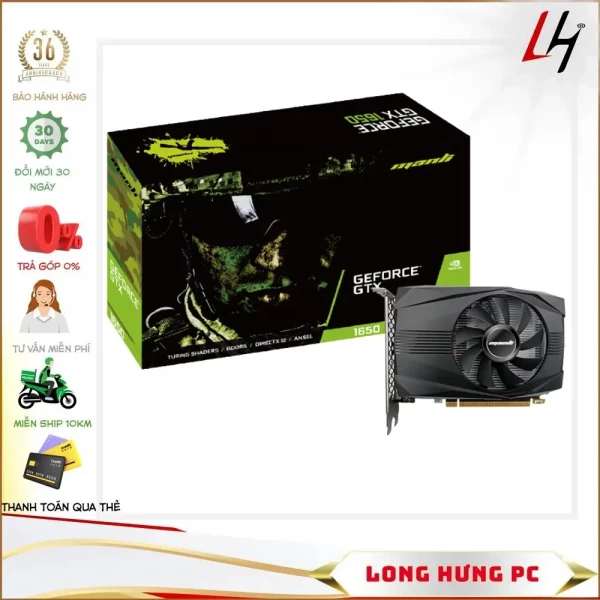 VGA MANLI GeForce GTX 1650 4G (4GB GDDR6, 128-bit, HDMI +DP)